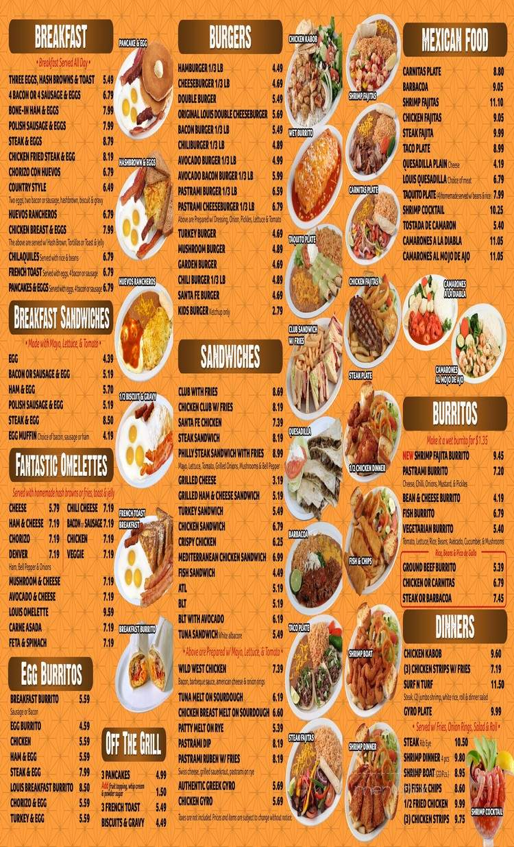 Original Louis Burgers Mexican Grill - Upland, CA menu_pic
