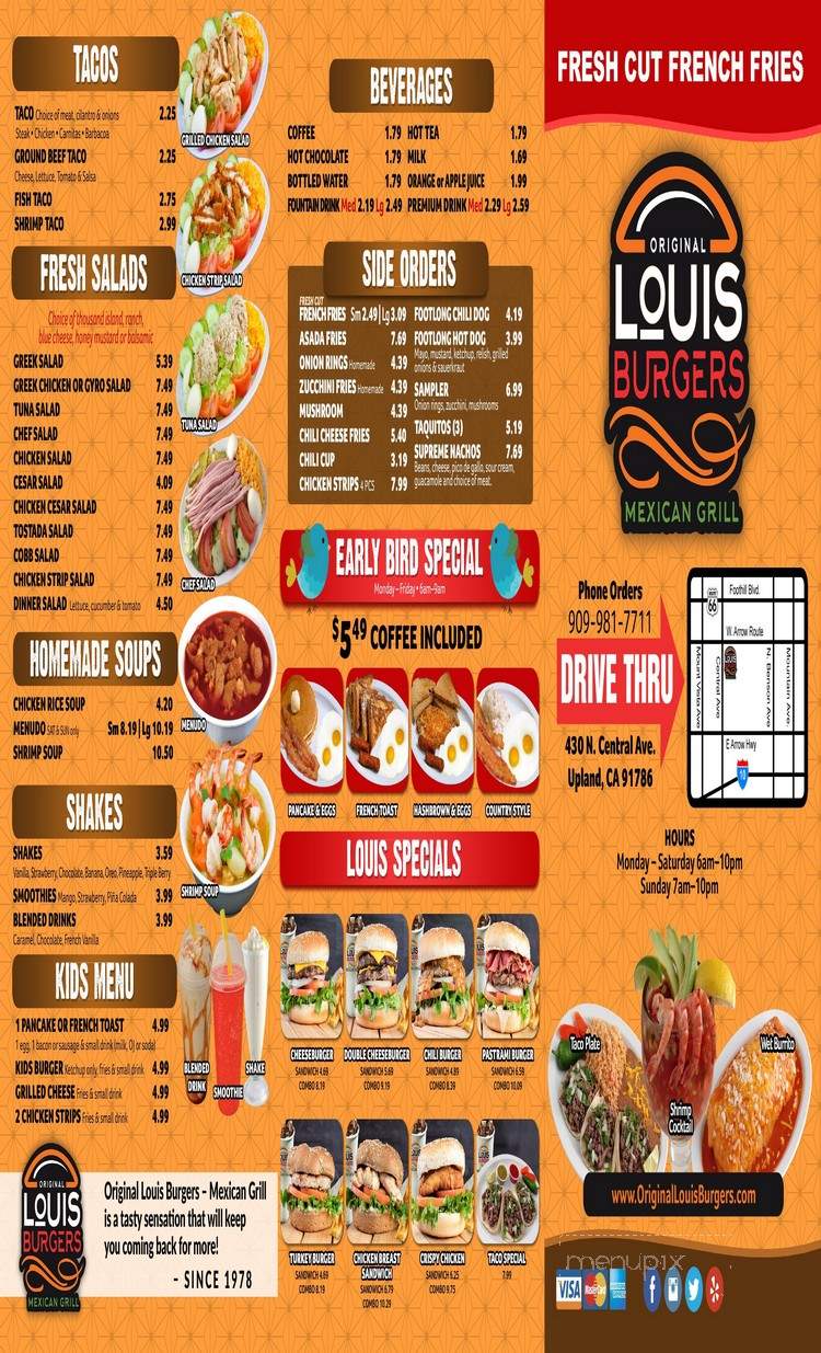 Original Louis Burgers Mexican Grill - Upland, CA menu_pic