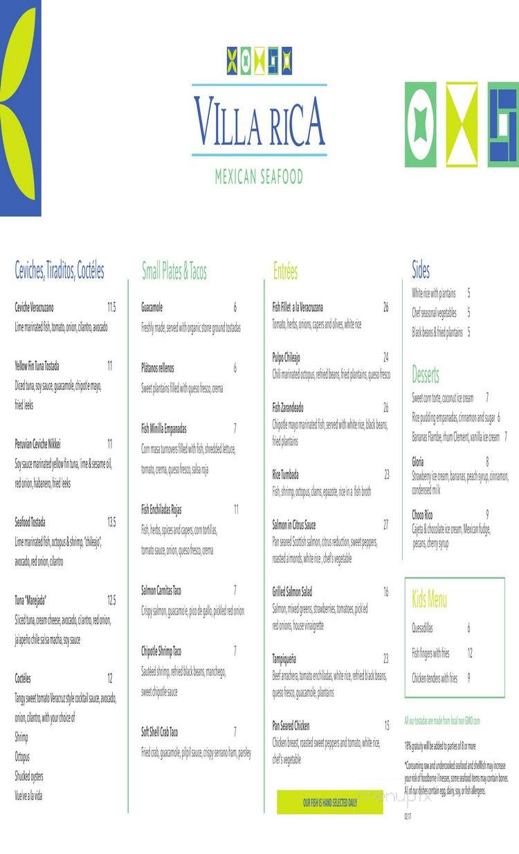 Villa Rica - San Antonio, TX menu_pic