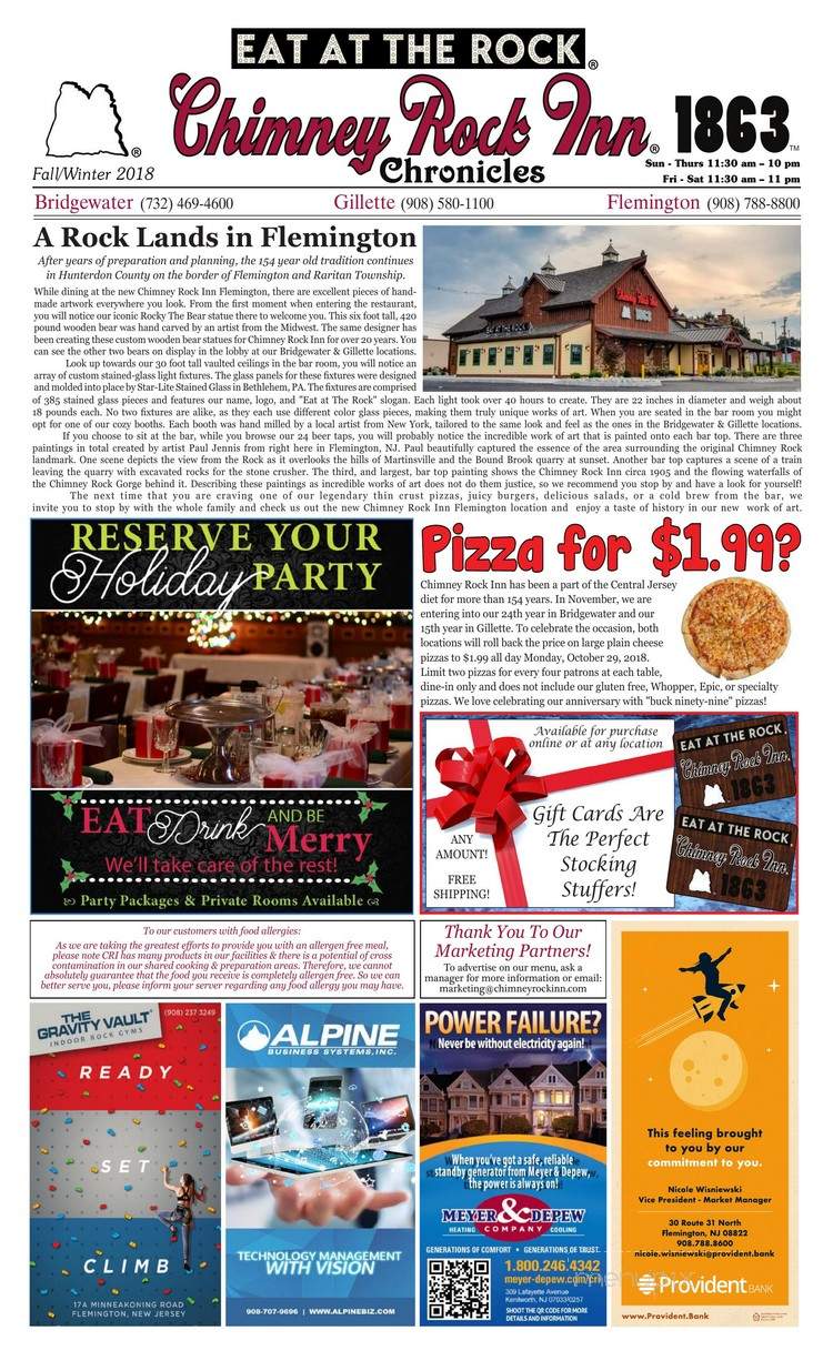 Chimney Rock Inn - Flemington, NJ menu_pic