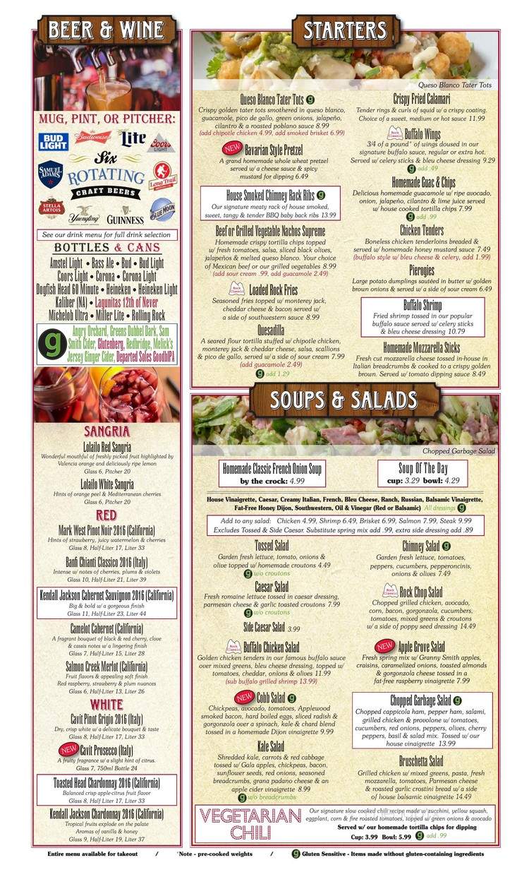 Chimney Rock Inn - Flemington, NJ menu_pic