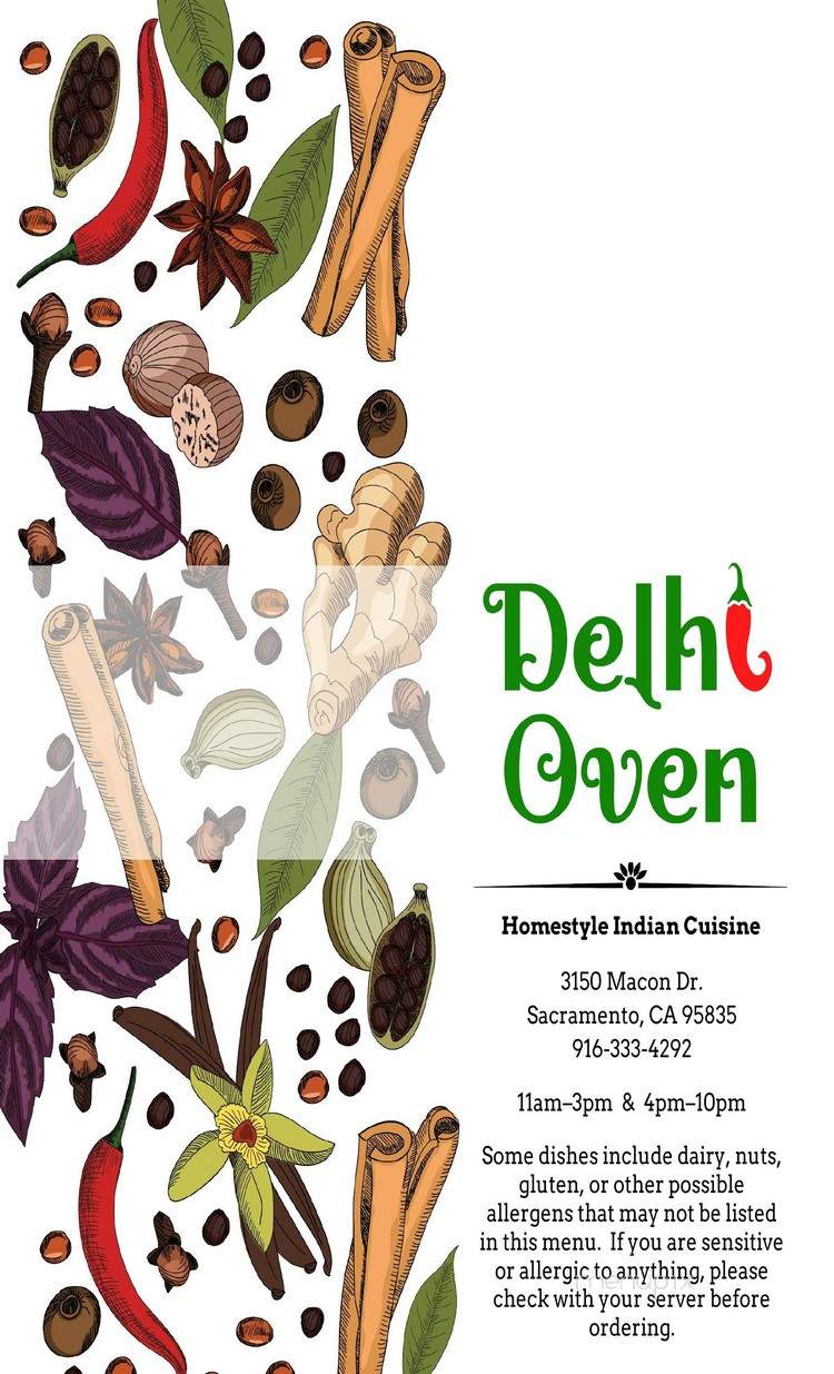 Delhi Oven - Sacramento, CA menu_pic
