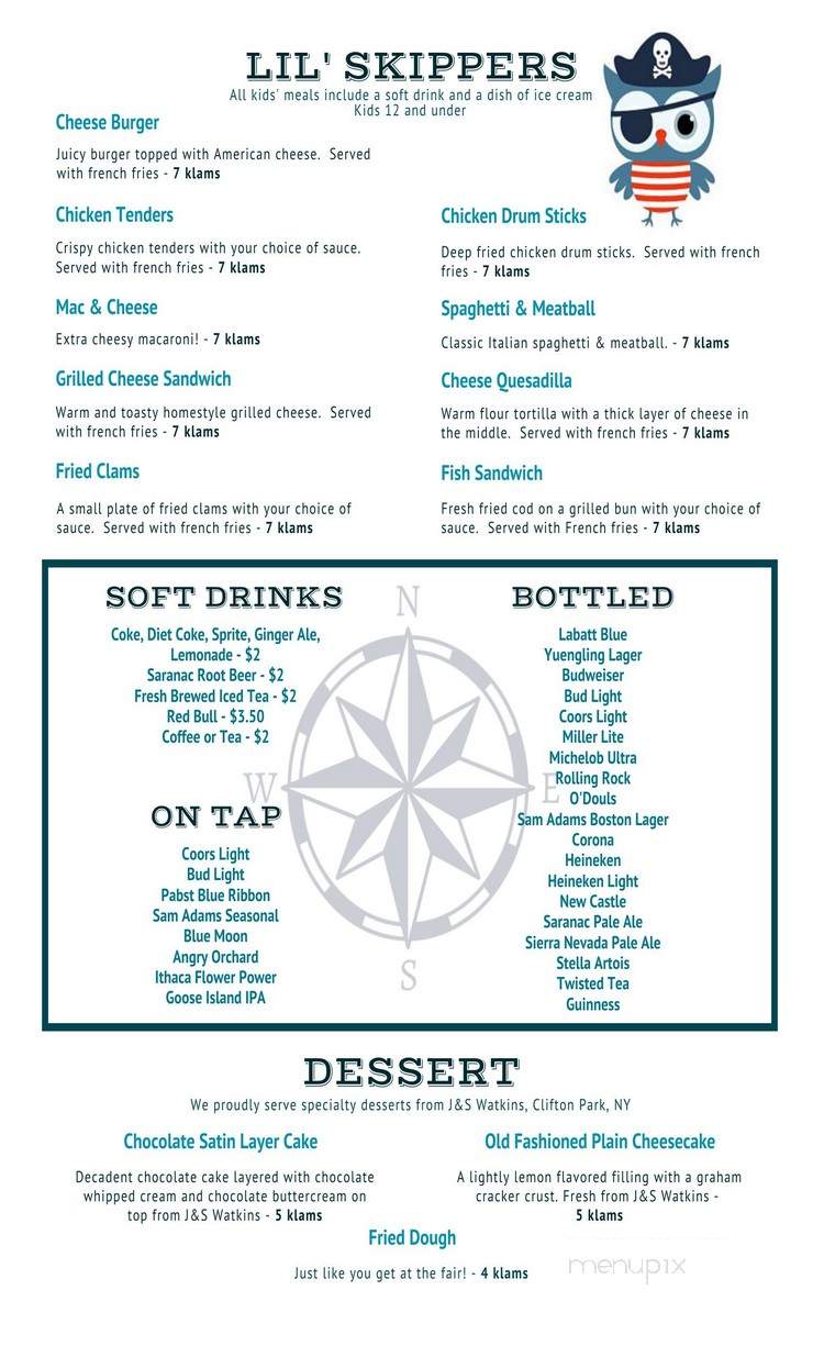 The Klam'r Tavern and Marina - Clifton Park, NY menu_pic