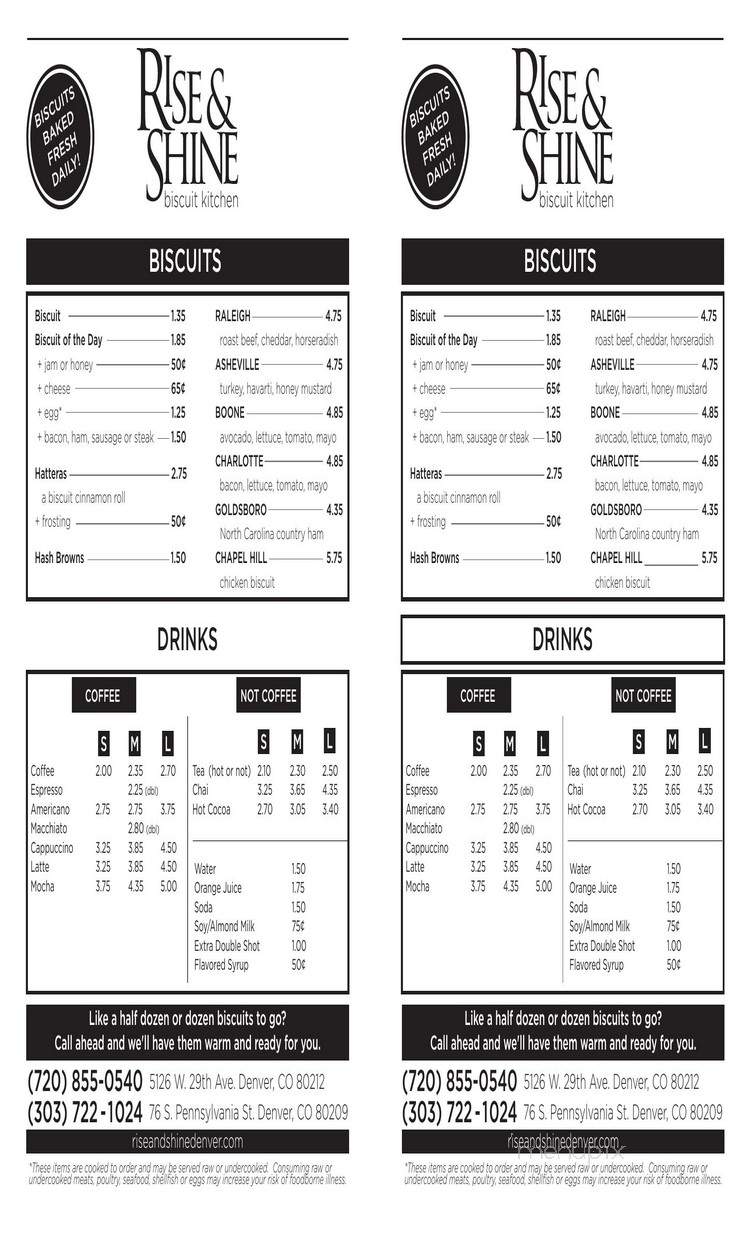 Rise & Shine - Denver, CO menu_pic