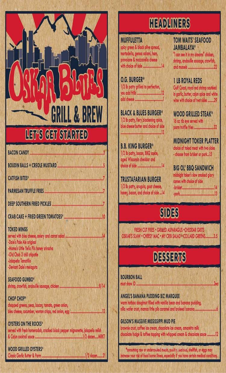 Oskar Blues - Denver, CO menu_pic