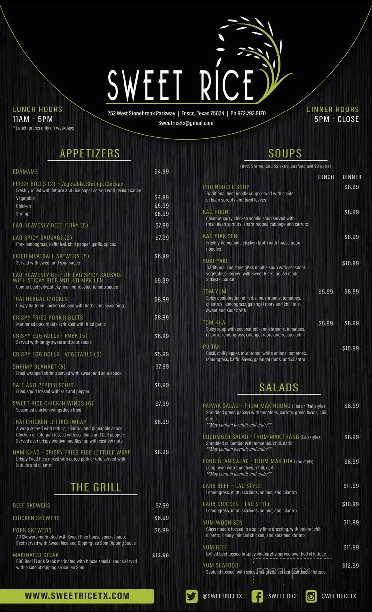 Sweet Rice - Frisco, TX menu_pic