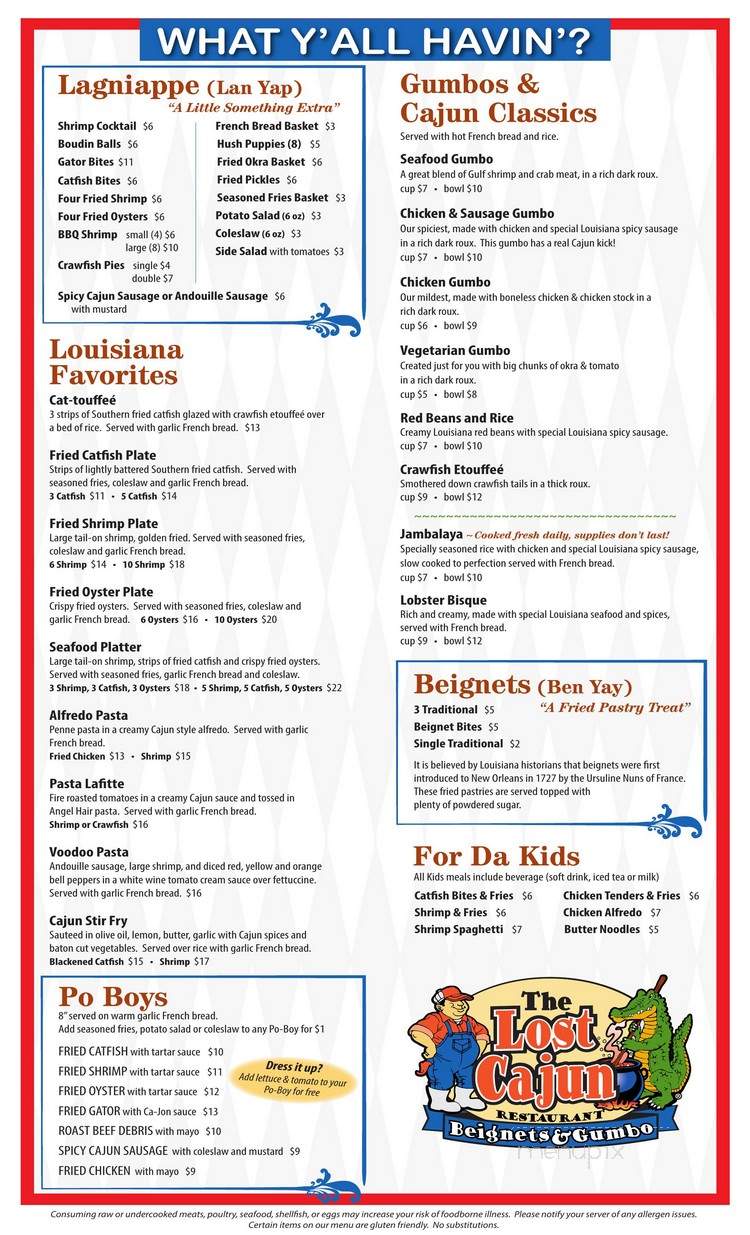 The Lost Cajun - Amarillo, TX menu_pic