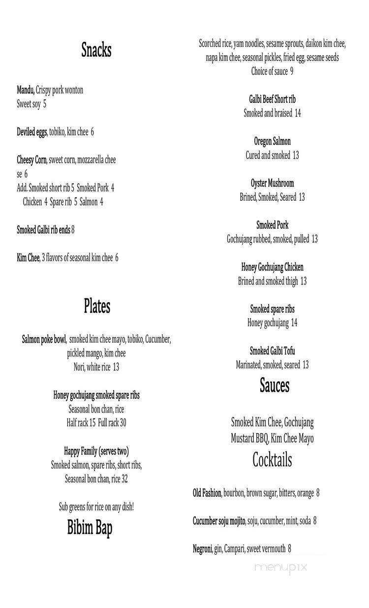 Kim Jong Smokehouse - Portland, OR menu_pic
