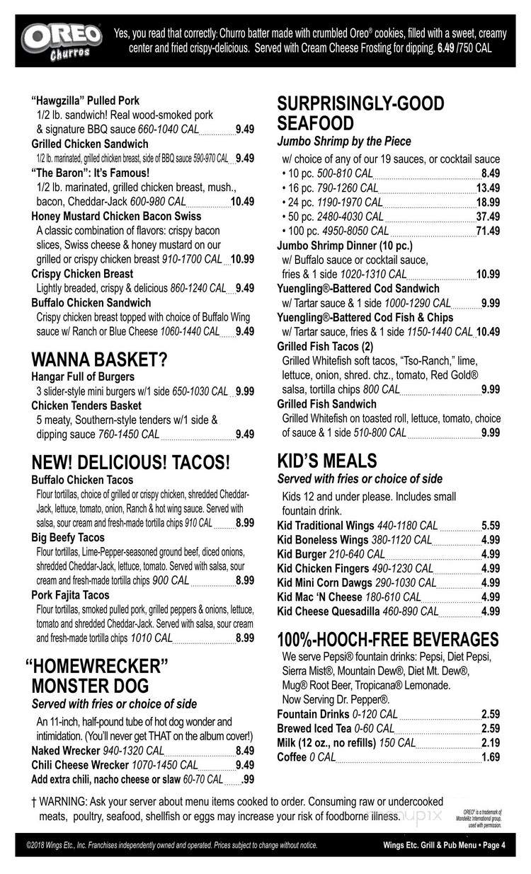 Wing's Etc - Indianapolis, IN menu_pic