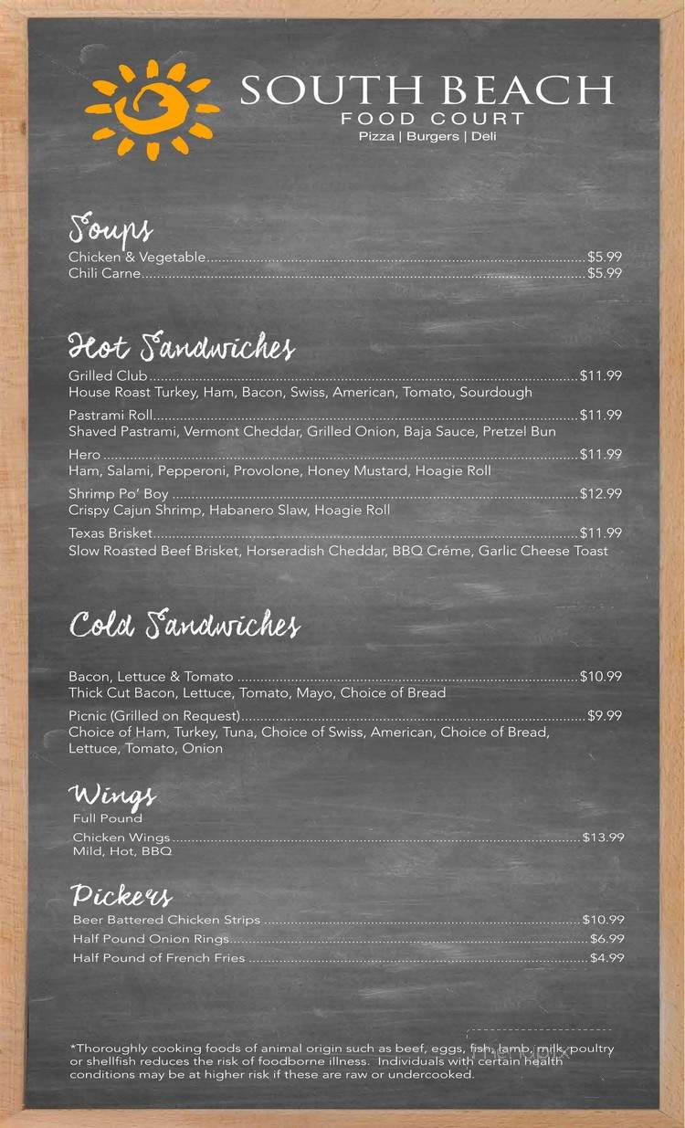 South Beach Food Court - Las Vegas, NV menu_pic
