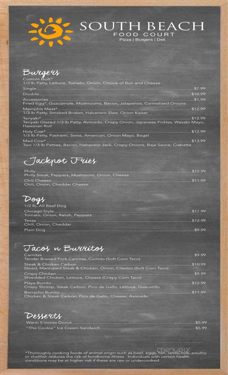 South Beach Food Court - Las Vegas, NV menu_pic