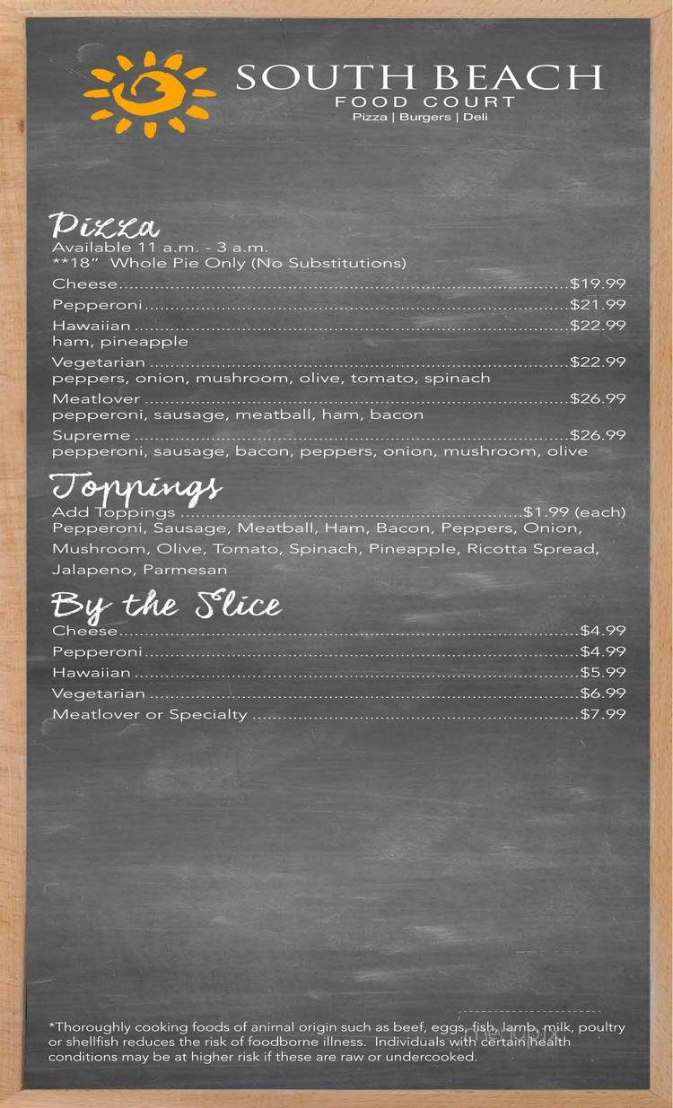 South Beach Food Court - Las Vegas, NV menu_pic