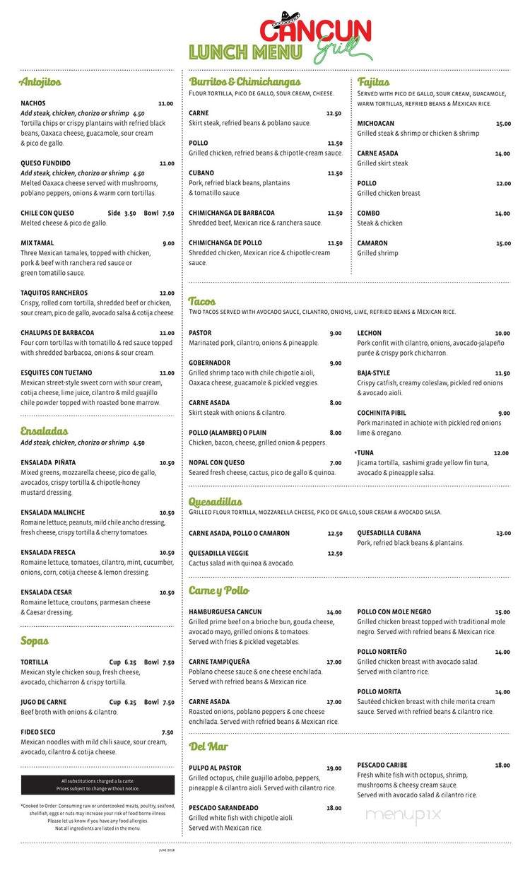 Cancun Grill Doral - Doral, FL menu_pic