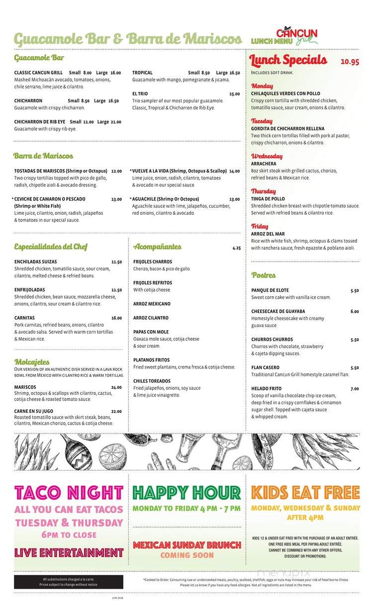 Cancun Grill Doral - Doral, FL menu_pic