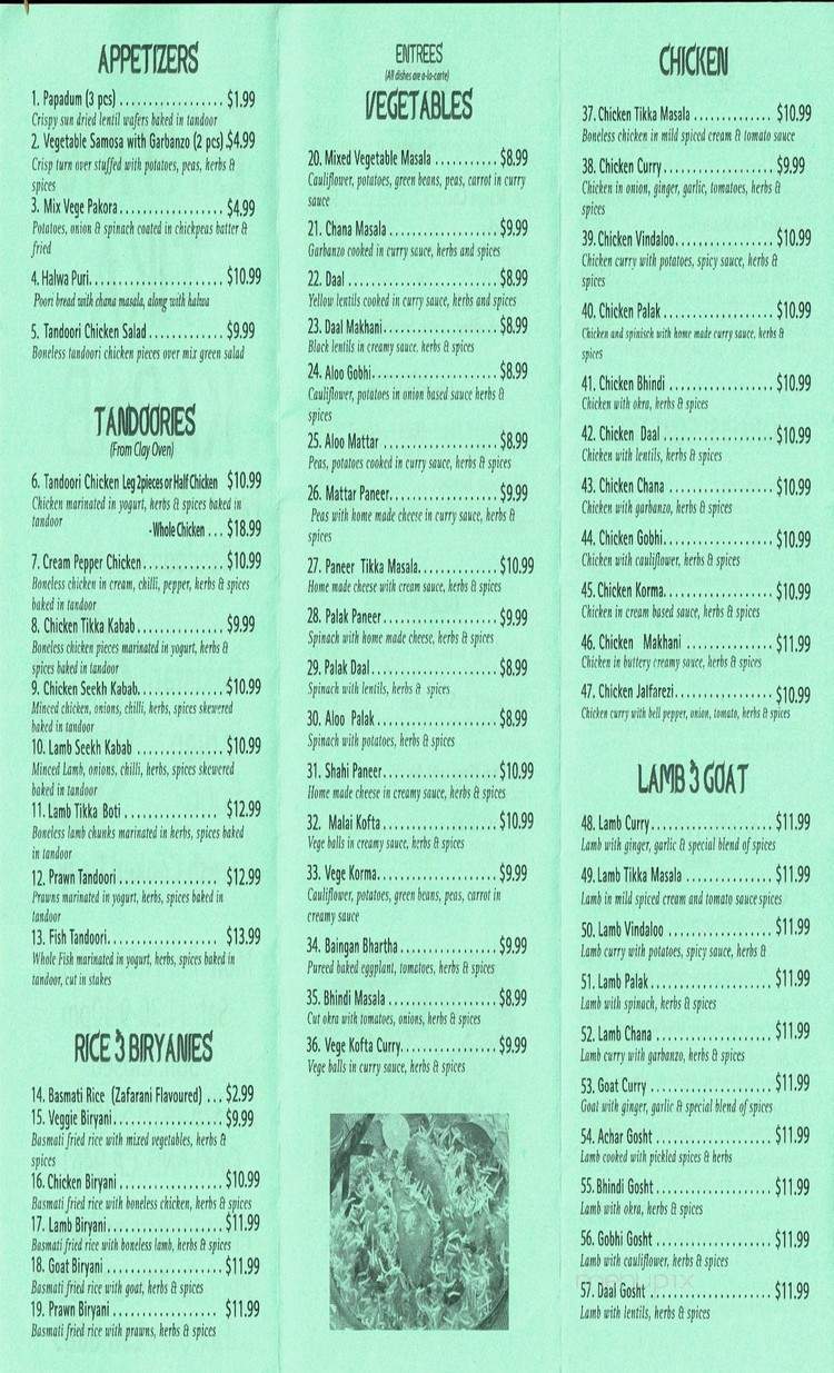 Biryani Tika Kabab - Oakland, CA menu_pic