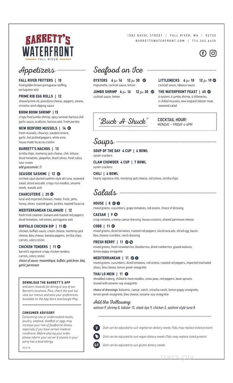 Barretts's Waterfront - Fall River, MA menu_pic