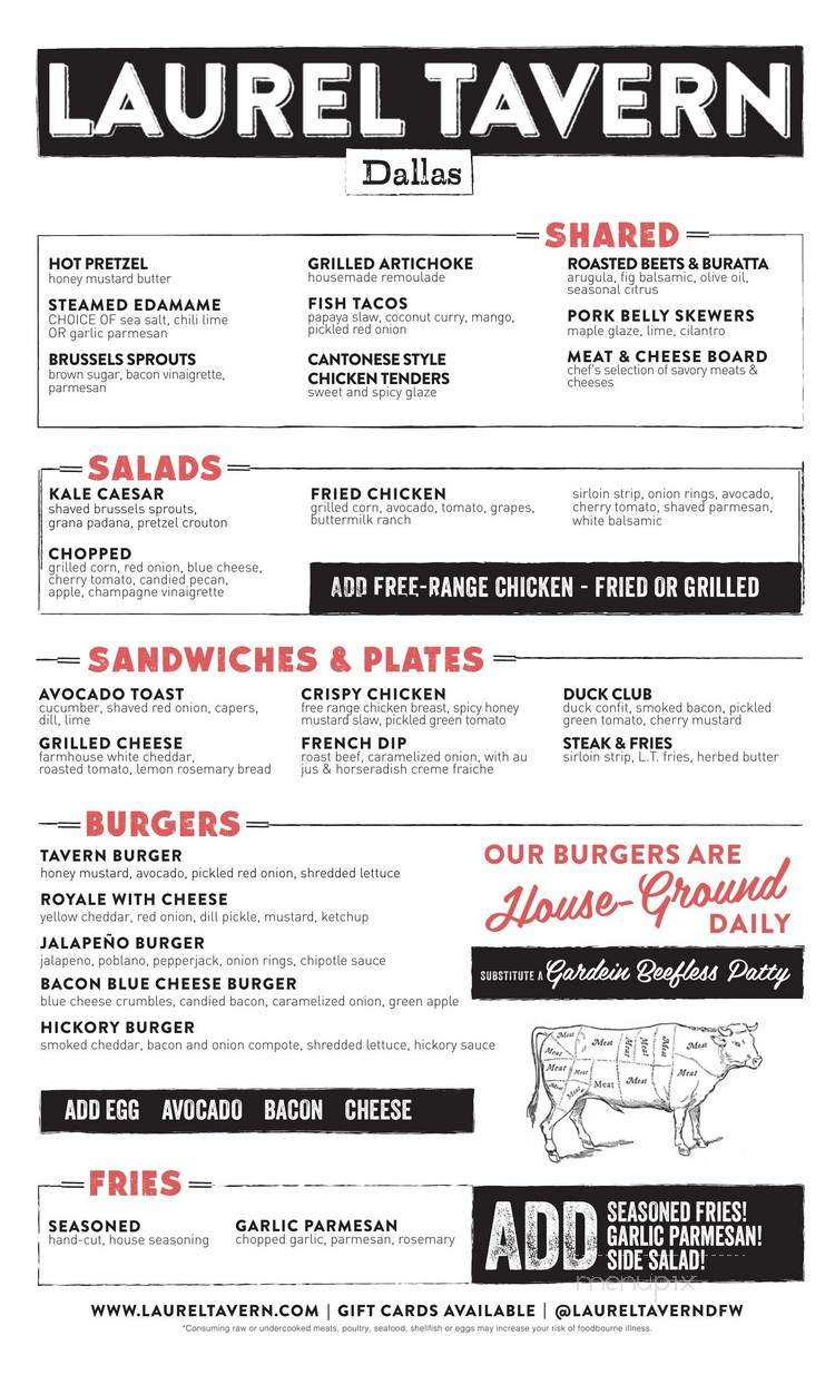 Laurel Tavern - Dallas, TX menu_pic