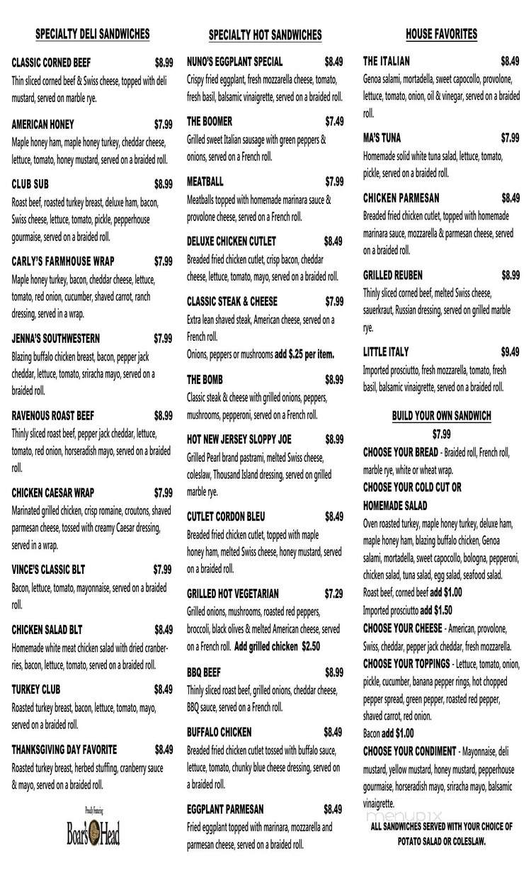 Todd's Deli - Sharon, MA menu_pic