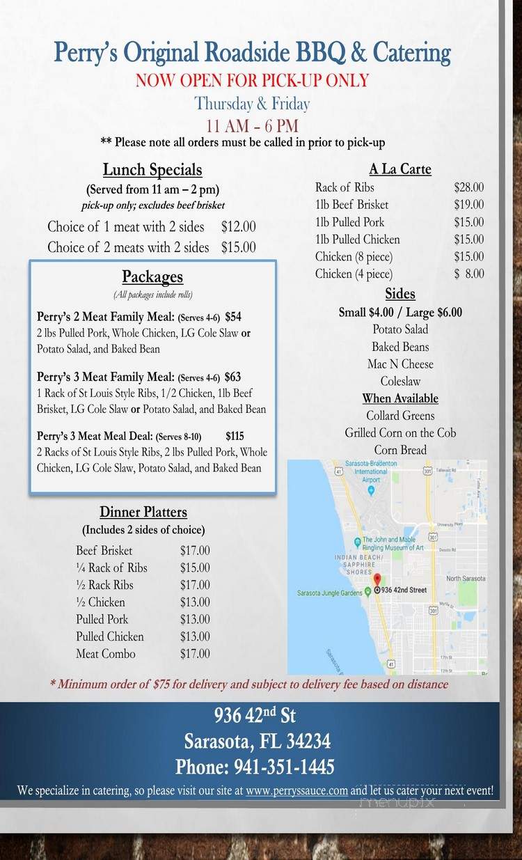 /31665078/Perrys-Original-Roadside-BBQ-and-Catering-Sarasota-FL - Sarasota, FL