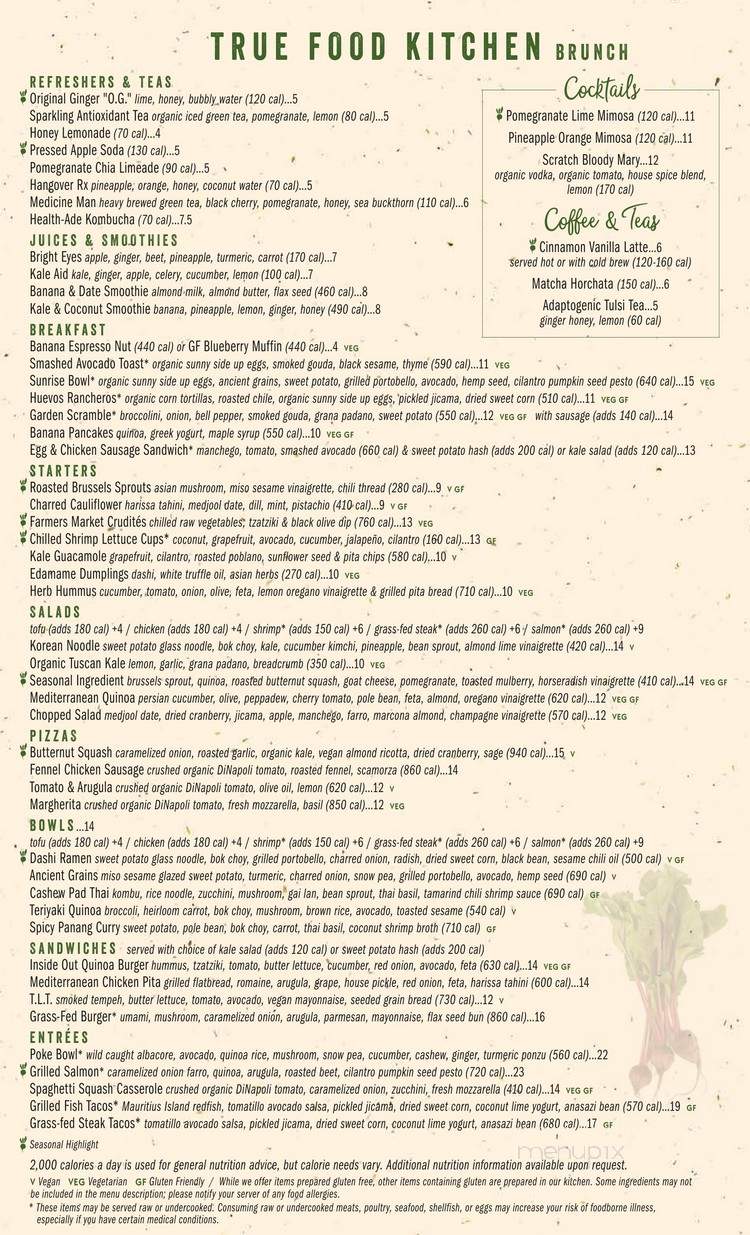 True Food Kitchen - Jacksonville, FL menu_pic