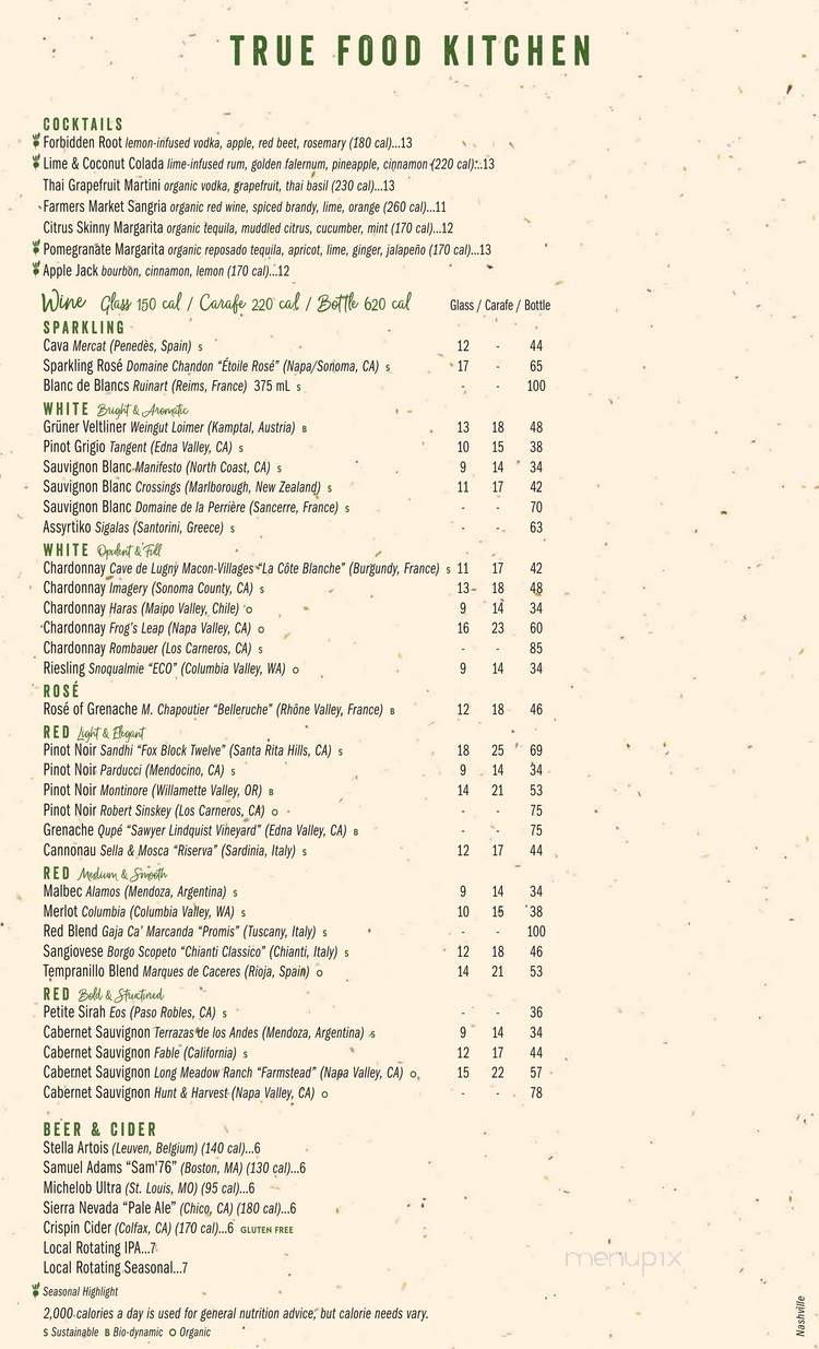 True Food Kitchen - Jacksonville, FL menu_pic