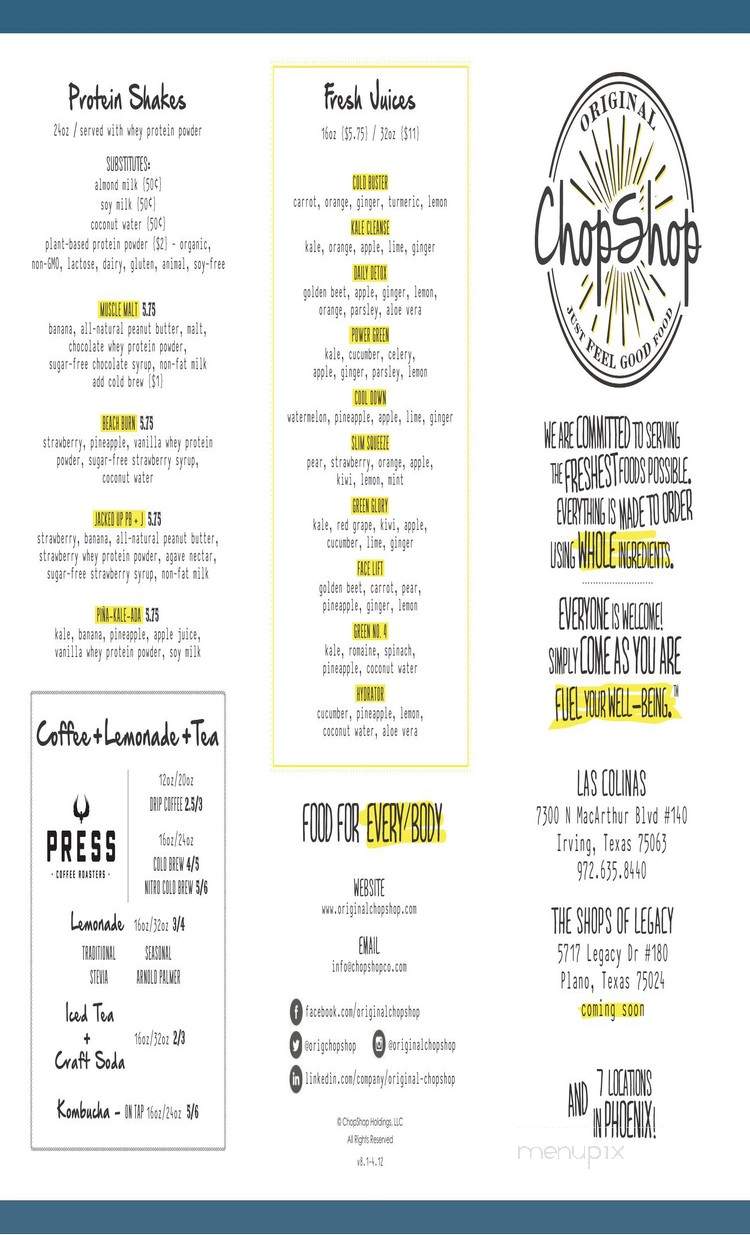 Original ChopShop - Plano, TX menu_pic