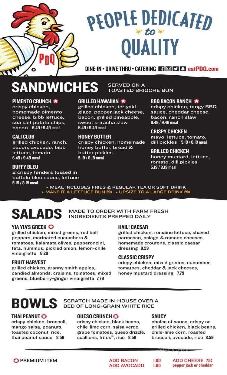 PDQ - Orland Park, IL menu_pic