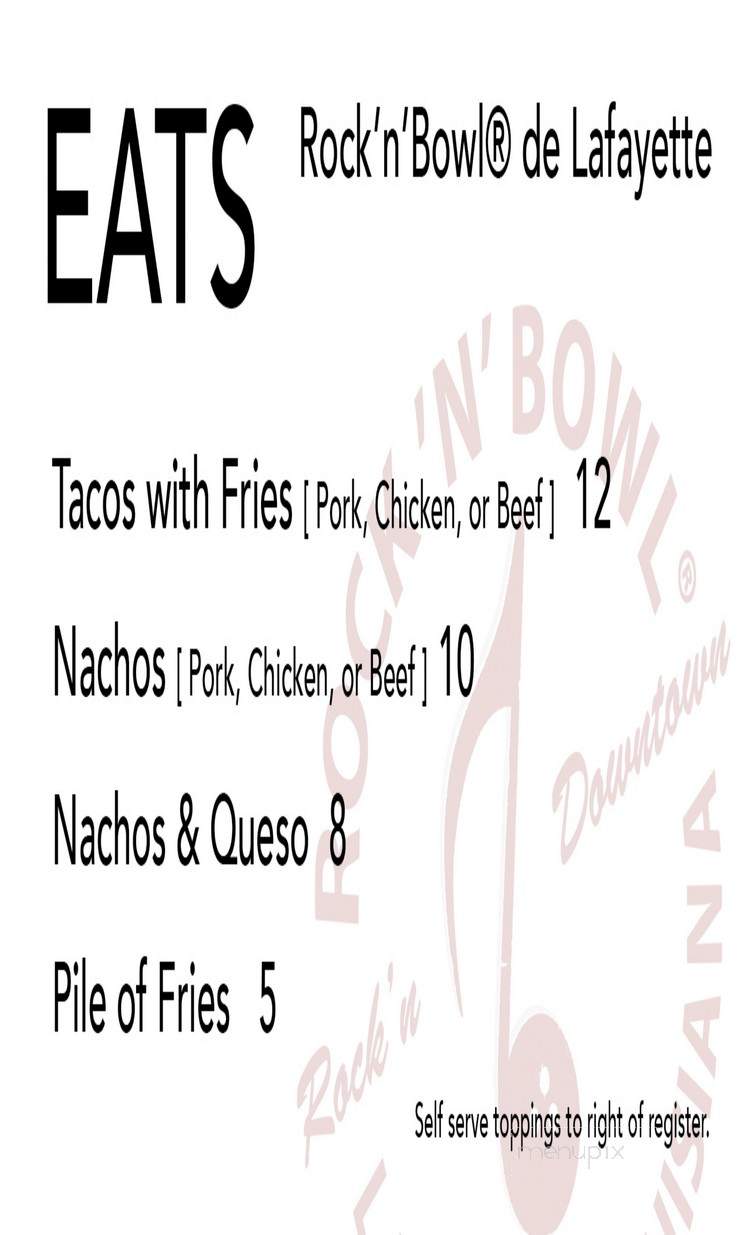 Rock 'n' Bowl de Lafayette - Lafayette, LA menu_pic