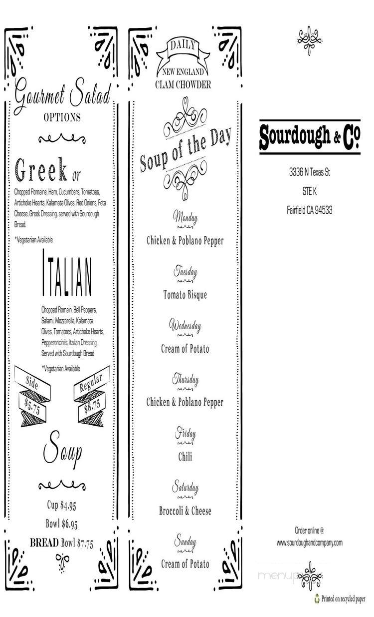 /31692794/Sourdough-and-Co-Menu-Fairfield-CA - Fairfield, CA