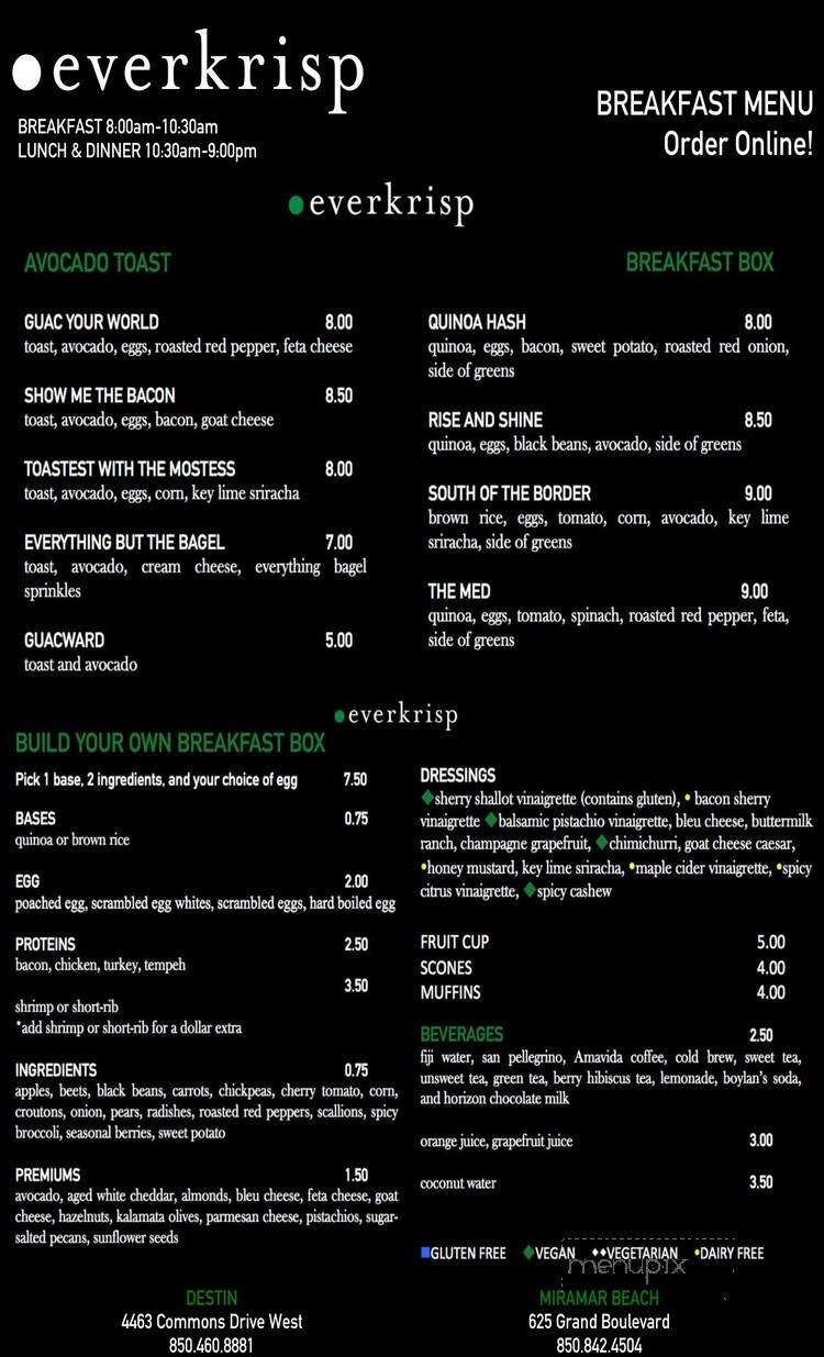 Everkrisp - Miramar Beach, FL menu_pic