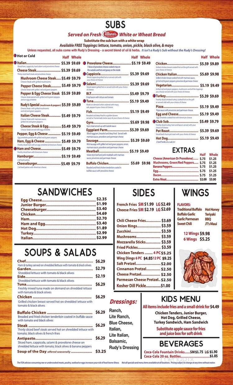 Rudy's Subs McMurray - McMurray, PA menu_pic