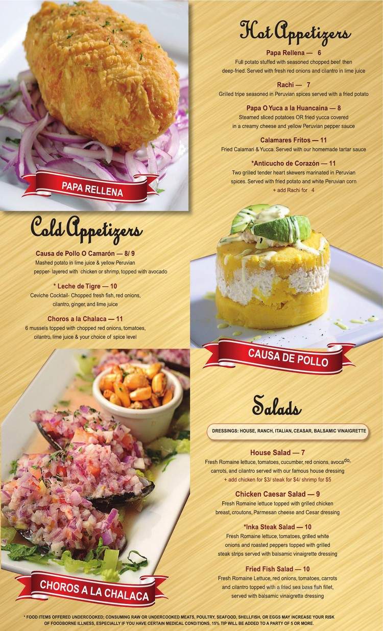 Sabor Inka - Lawrenceville, GA menu_pic