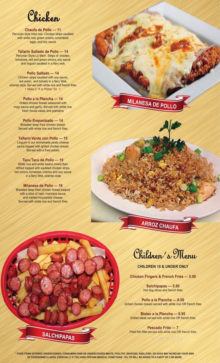 Sabor Inka - Lawrenceville, GA menu_pic