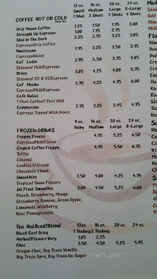 Shivers & Jitters-Espresso - Vernal, UT menu_pic