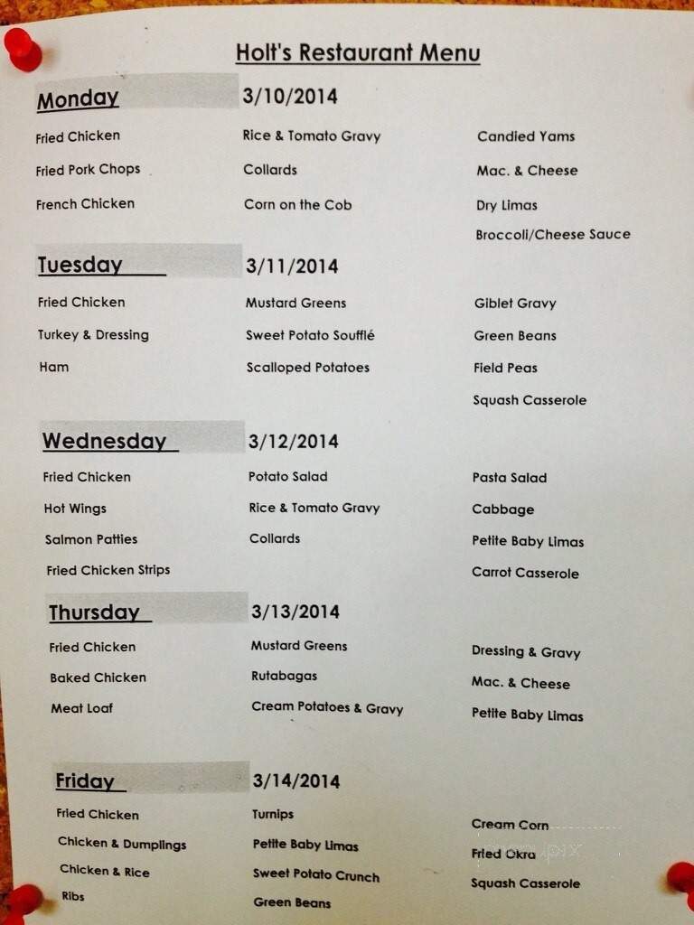 Holt's Bakery Incorporated - Douglas, GA menu_pic