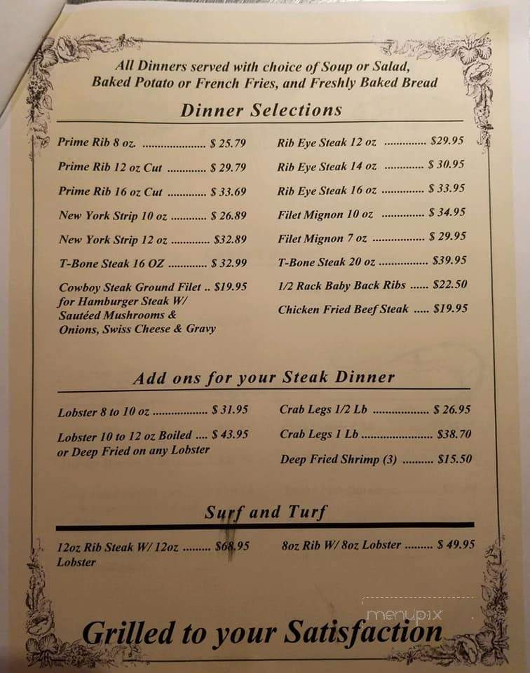 Log Inn Supper Club - Rock Springs, WY menu_pic