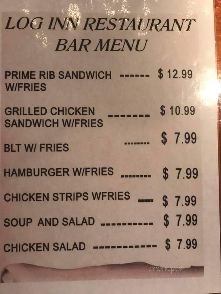 Log Inn Supper Club - Rock Springs, WY menu_pic
