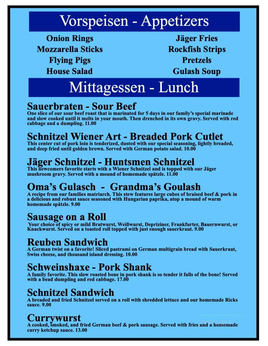 Prost - Aberdeen, WV menu_pic