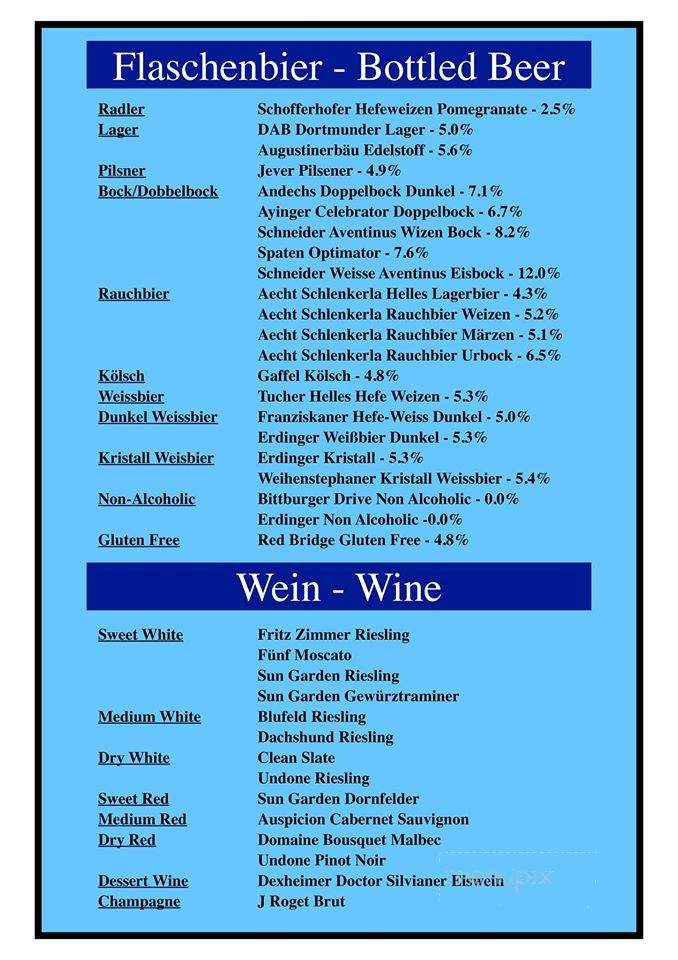 Prost - Aberdeen, WV menu_pic
