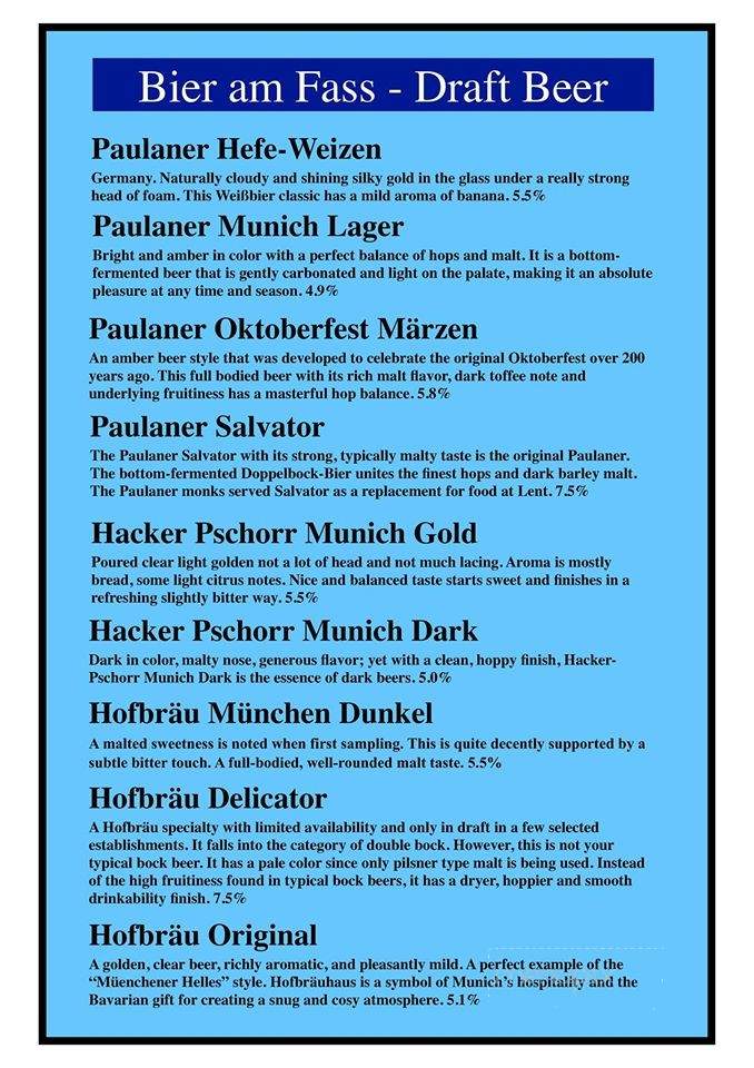 Prost - Aberdeen, WV menu_pic