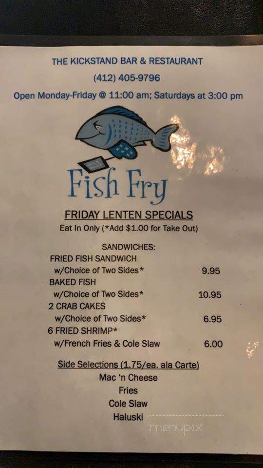 Menu of Kickstand in Elizabeth, PA 15037