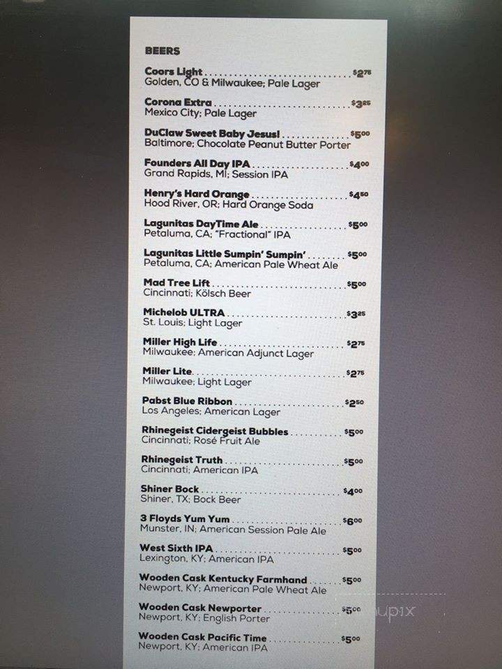 Bard's Burgers - Latonia, KY menu_pic