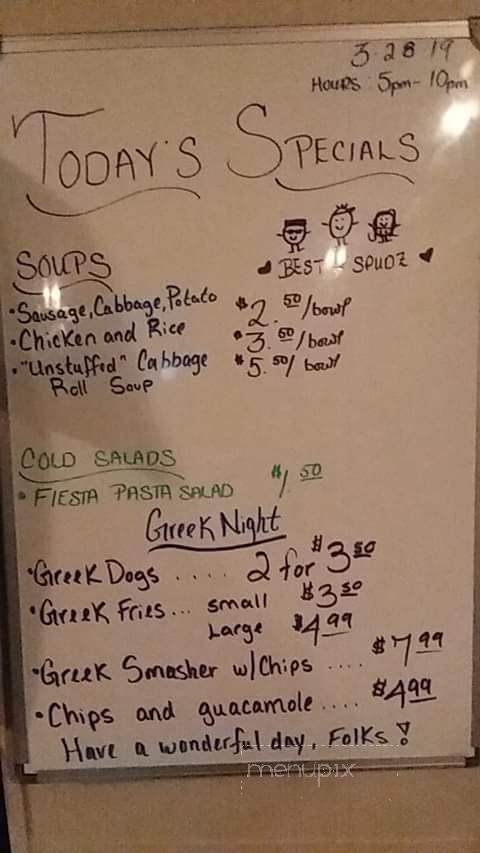 The Sunflower Club - Erie, PA menu_pic