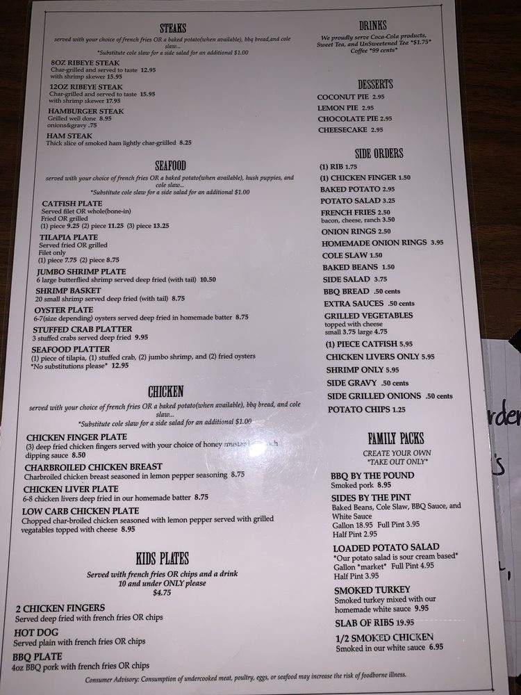 Luna's BBQ - Hanceville, AL menu_pic