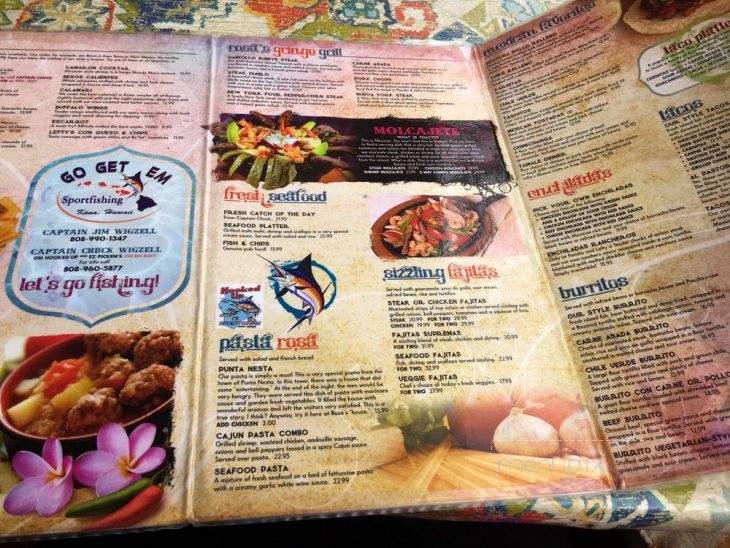 Pancho & Lefty's Cantina - Kailua Kona, HI menu_pic