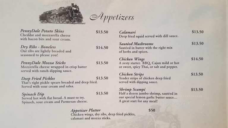 Pennydale Junction - North Battleford, SK menu_pic