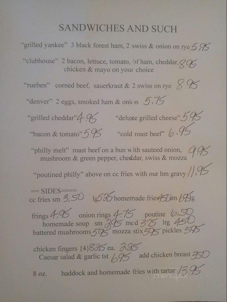 Seven Sisters Motel & Restaurant - Seven Sisters Falls, MB menu_pic