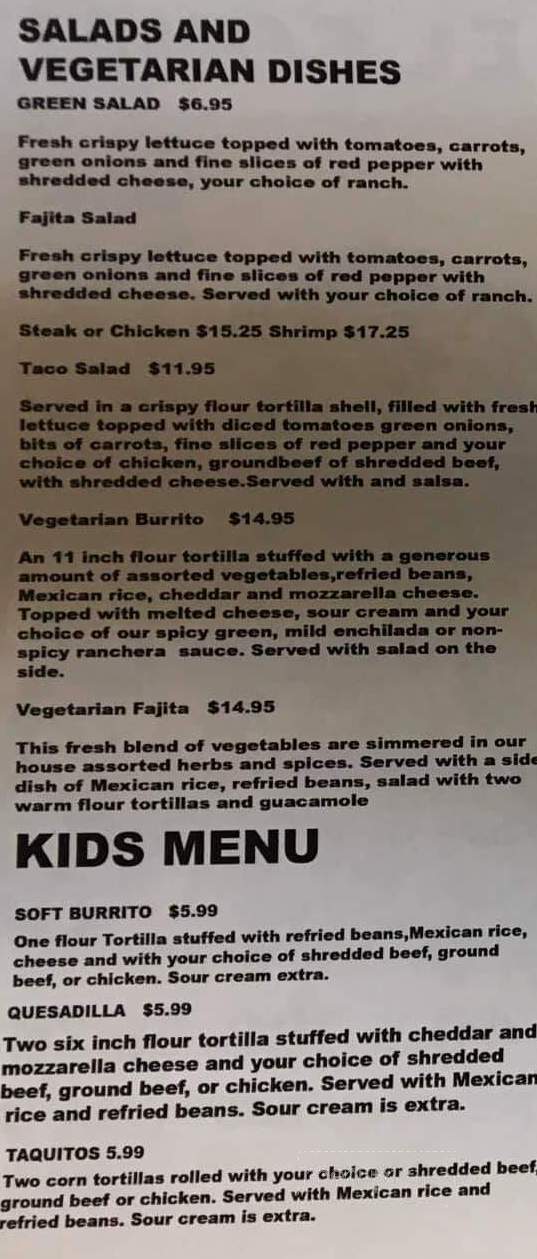 El Comal Mexican - Lethbridge, AB menu_pic