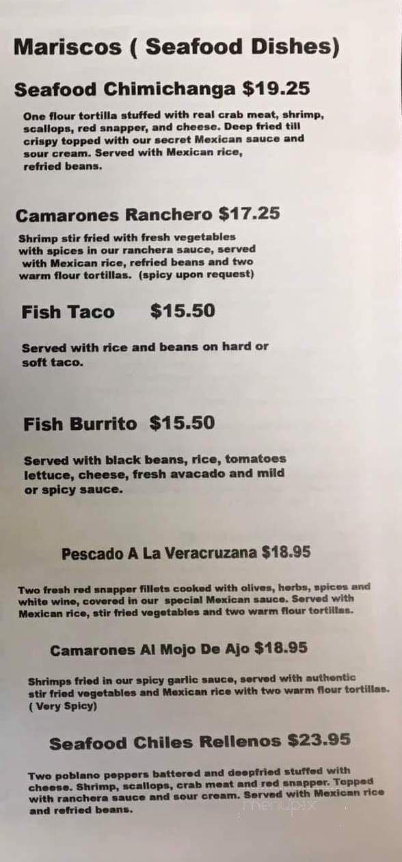 El Comal Mexican - Lethbridge, AB menu_pic