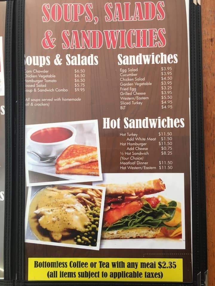 The Cabin Restaurant - Fredericton, NB menu_pic